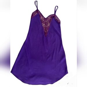 {P/S} Vintage Victoria's Secrer Purple Lingerie Night Gown Babydoll Slip